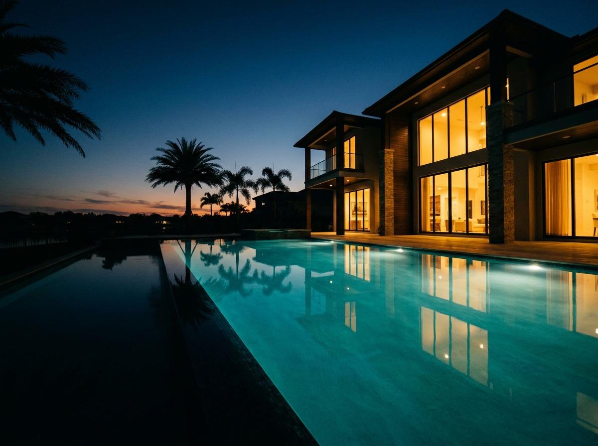 Luxury Orlando vacation home at dusk